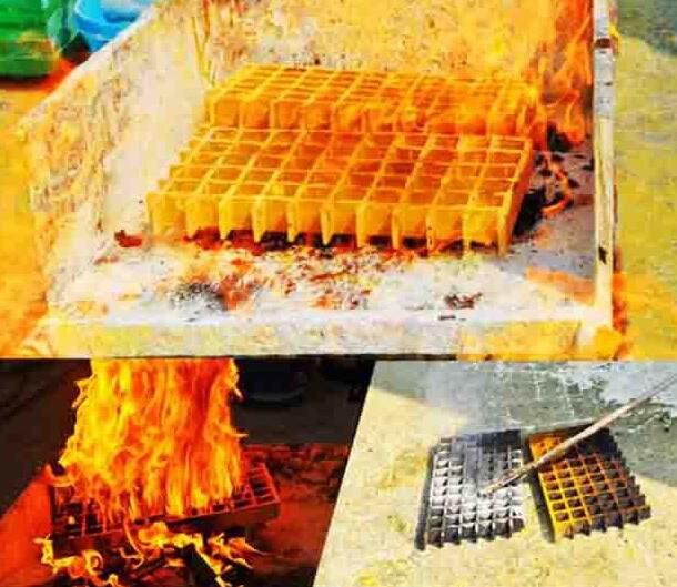 洗車房地格柵燃燒測試